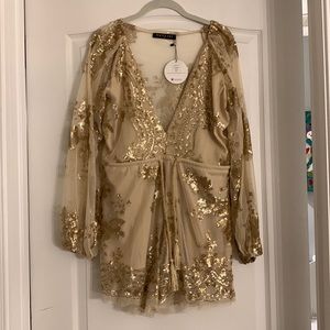 Sequence gold romper